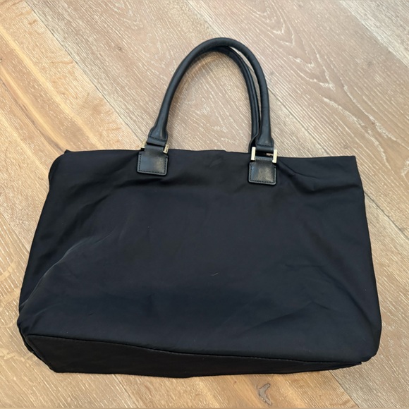 Tory Burch Black Nylon Tote Bag with Gold Accents - Picture 6 of 10